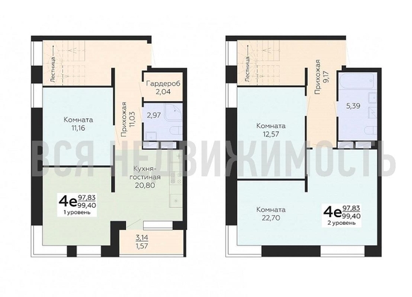 3-комнатная квартира, 99.4кв.м - изображение