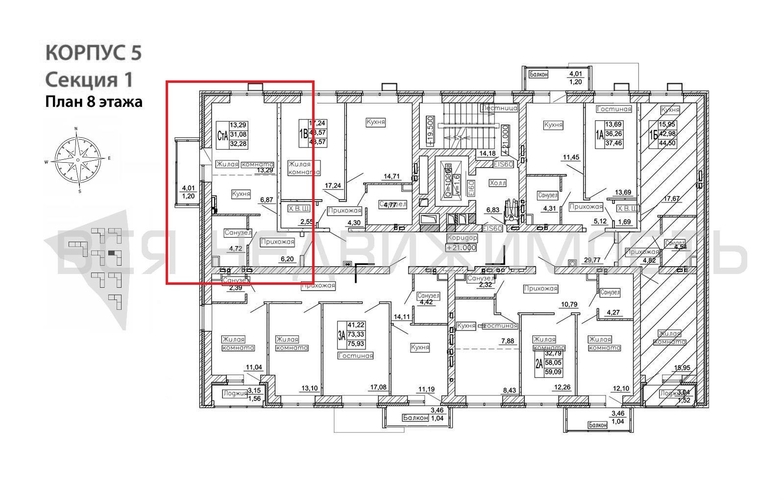 квартира-студия, 32,28кв.м. - изображение 1