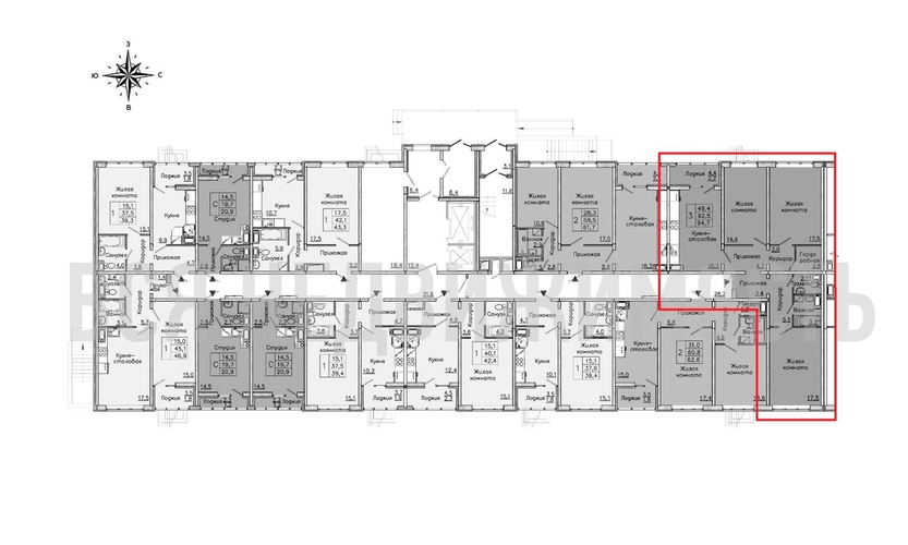 3-комнатная квартира, 94.7кв.м - изображение 1