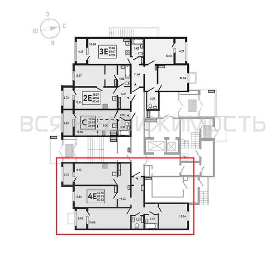 3-комнатная квартира, 89.53кв.м - изображение 1