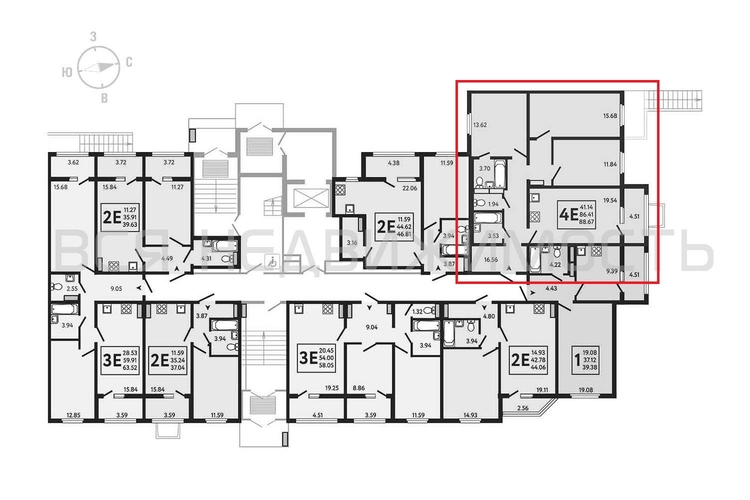 3-комнатная квартира, 88.67кв.м - изображение 1