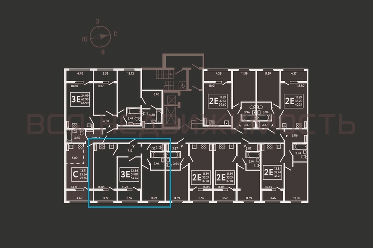2-комнатная квартира, 54.74кв.м - изображение 1