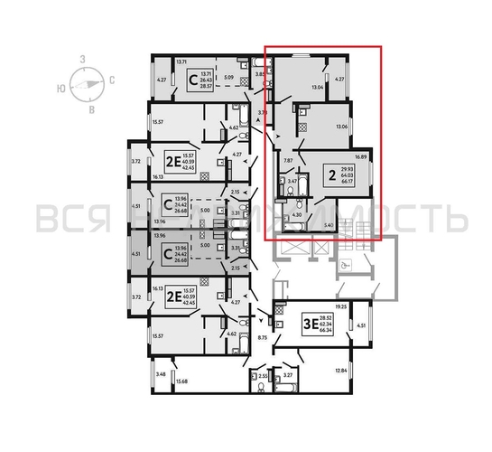 2-комнатная квартира, 66.17кв.м - изображение 1