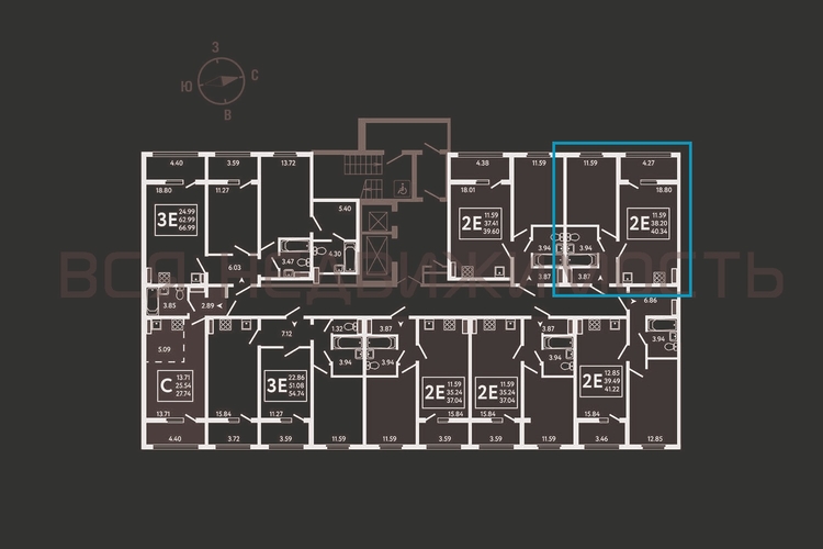 1-комнатная квартира, 40.34кв.м - изображение 1