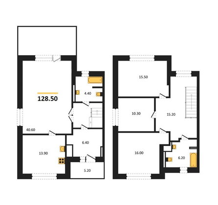 4-комнатная квартира, 128.5кв.м - изображение
