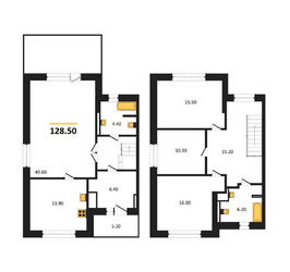 4-комнатная квартира, 128.5кв.м 4-комнатная квартира, 128.5кв.м - изображение 1