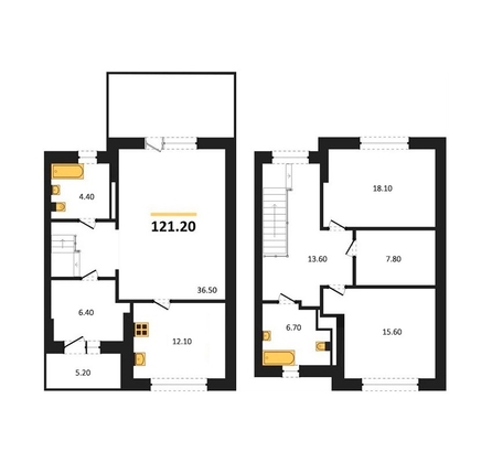 3-комнатная квартира, 121.2кв.м - изображение