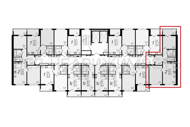 2-комнатная квартира, 57кв.м - изображение 1