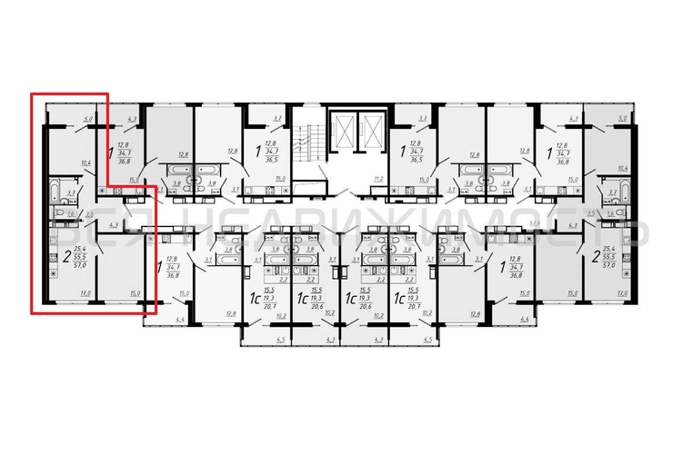 2-комнатная квартира, 57кв.м - изображение 1