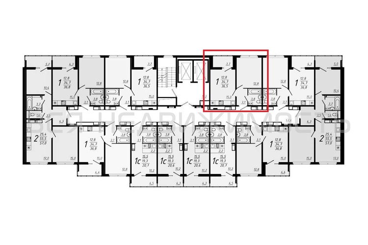 1-комнатная квартира, 36.6кв.м - изображение 1