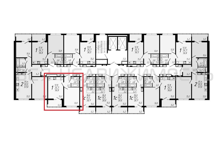 1-комнатная квартира, 36.9кв.м - изображение 1