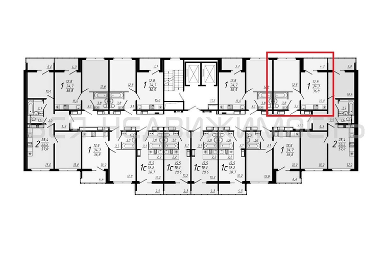 1-комнатная квартира, 36.9кв.м - изображение 1