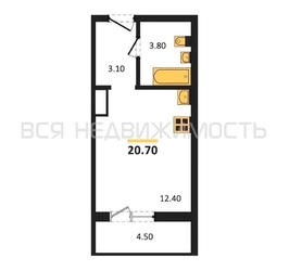 квартира-студия, 20,7кв.м. - изображение 1