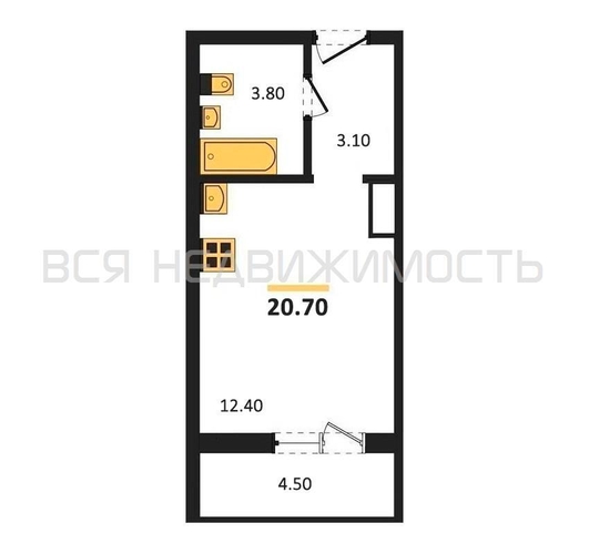 квартира-студия, 20,7кв.м. - изображение 0