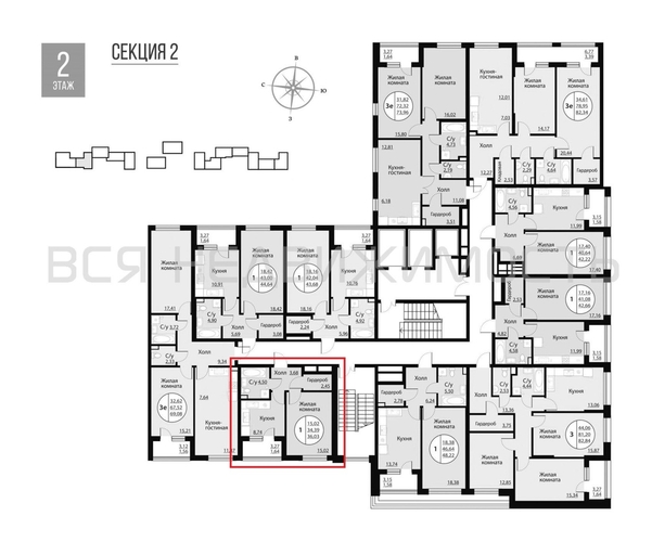 1-комнатная квартира, 36.03кв.м - изображение 1