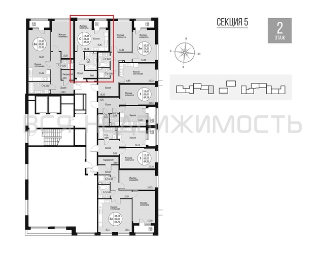 квартира-студия, 34,66кв.м. - изображение 1