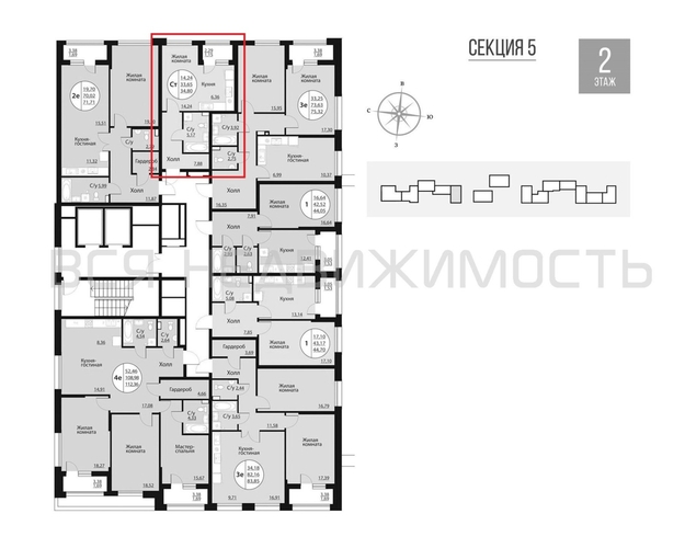 квартира-студия, 34,8кв.м. - изображение 1