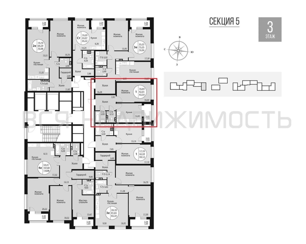 1-комнатная квартира, 43.54кв.м - изображение 1
