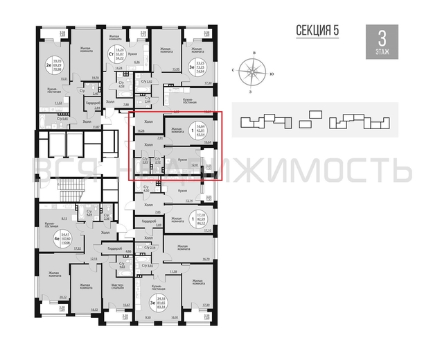 1-комнатная квартира, 43.54кв.м - изображение 1