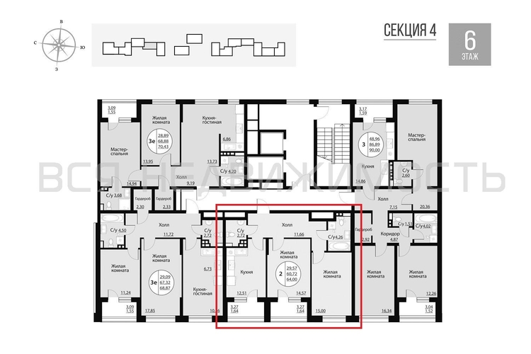 2-комнатная квартира, 64кв.м - изображение 1