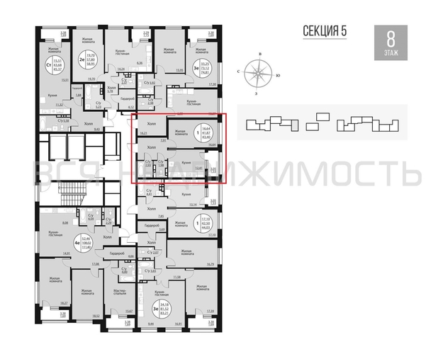 1-комнатная квартира, 43.4кв.м - изображение 1