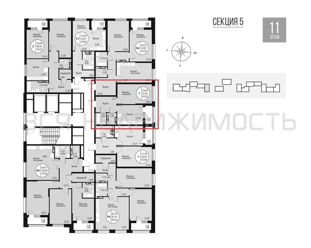1-комнатная квартира, 43.35кв.м - изображение 1