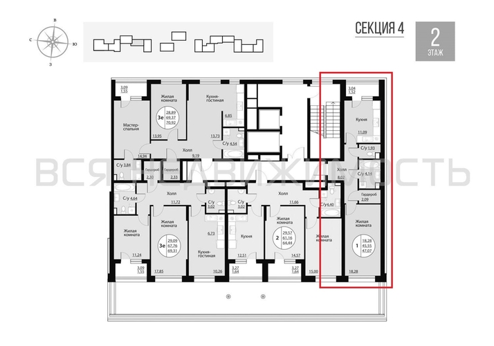 1-комнатная квартира, 47.07кв.м - изображение 1
