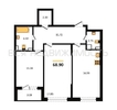 2-комнатная квартира, 68.9кв.м - изображение 1