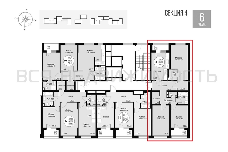 3-комнатная квартира, 90кв.м - изображение 1