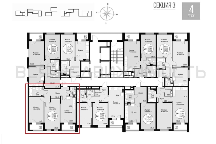 2-комнатная квартира, 72.96кв.м - изображение 1