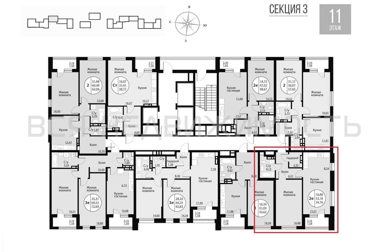 1-комнатная квартира, 54.76кв.м - изображение 1
