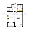 1-комнатная квартира, 47.92кв.м - изображение 1 1-комнатная квартира, 47.92кв.м - изображение 1