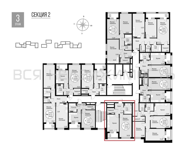 1-комнатная квартира, 47.92кв.м - изображение 1