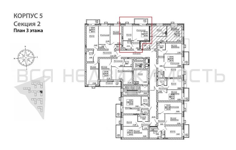 квартира-студия, 36,58кв.м. - изображение 1