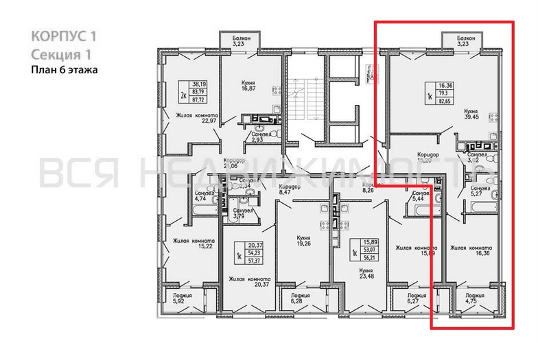 1-комнатная квартира, 82.65кв.м - изображение 1