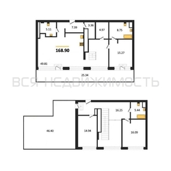 3-комнатная квартира, 168.9кв.м 3-комнатная квартира, 168.9кв.м - изображение 1
