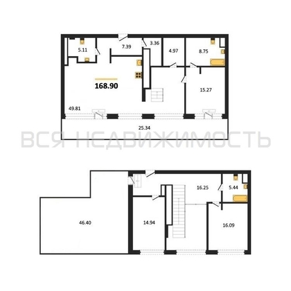 3-комнатная квартира, 168.9кв.м - изображение