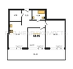 2-комнатная квартира, 68.95кв.м - изображение 1
