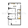 3-комнатная квартира, 86.32кв.м - изображение 1