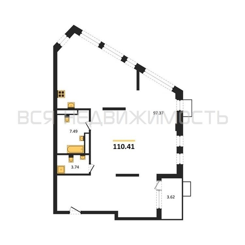 квартира-студия, 110,41кв.м. - изображение 0