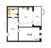 1-комнатная квартира, 47.05кв.м - изображение 1 1-комнатная квартира, 47.05кв.м - изображение 1