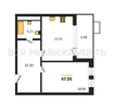 1-комнатная квартира, 47.05кв.м - изображение 1 1-комнатная квартира, 47.05кв.м - изображение 1