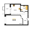 1-комнатная квартира, 40.98кв.м - изображение 1
