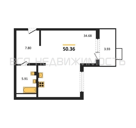 квартира-студия, 50,36кв.м. - изображение 0