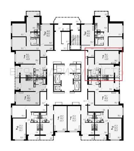 1-комнатная квартира, 42.8кв.м - изображение 1