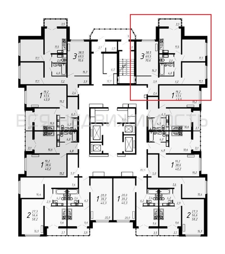 3-комнатная квартира, 70.6кв.м - изображение 1