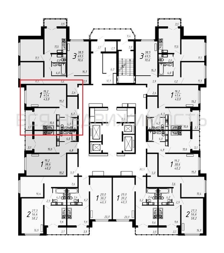 1-комнатная квартира, 42.8кв.м - изображение 1