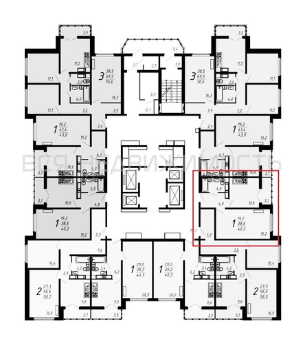1-комнатная квартира, 39.9кв.м - изображение 1