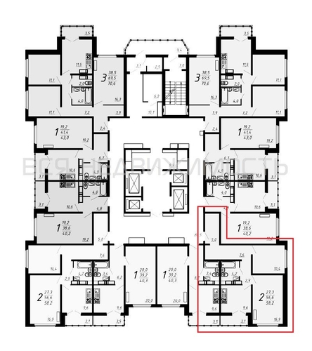 2-комнатная квартира, 55.1кв.м - изображение 1