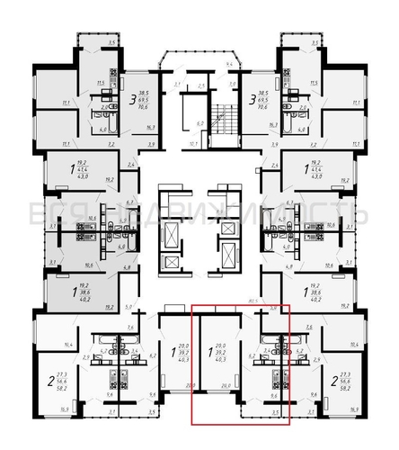 1-комнатная квартира, 39.2кв.м - изображение 1